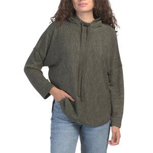 MAX STUDIO LONDON Army Long Sleeve Cowl Neck Top